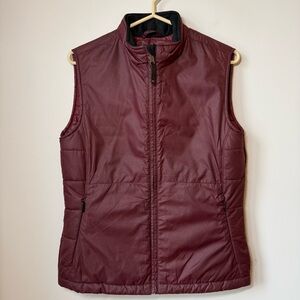 Filson insulated outerwear vest burgundy zip up with pockets Gorpcore layering